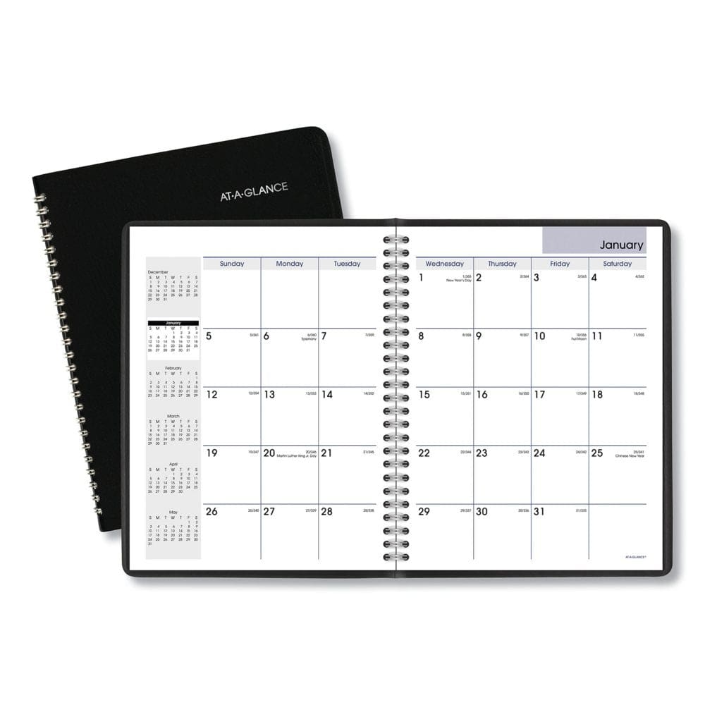 AT-A-GLANCE Monthly Planner 8.75 x 7 Black 2022 - Desk Accessories & Office Supplies - AT-A-GLANCE