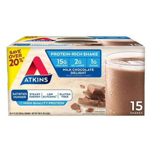 Atkins Milk Chocolate Protein Rich Shake 15 ct./11 oz. - Atkins