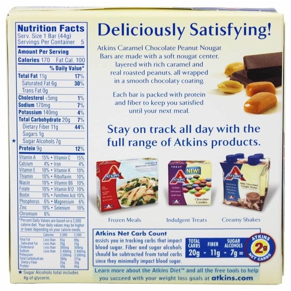 ATKINS Atkins Snack Bar Caramel Chocolate Peanut Nougat (5X1.6Oz Bars), 8 Oz