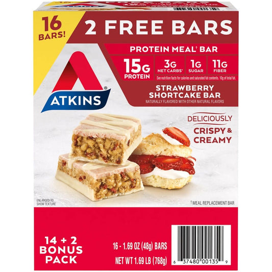 Atkins Strawberry Shortcake Meal Bar (16 ct.) - Instant Savings - Atkins