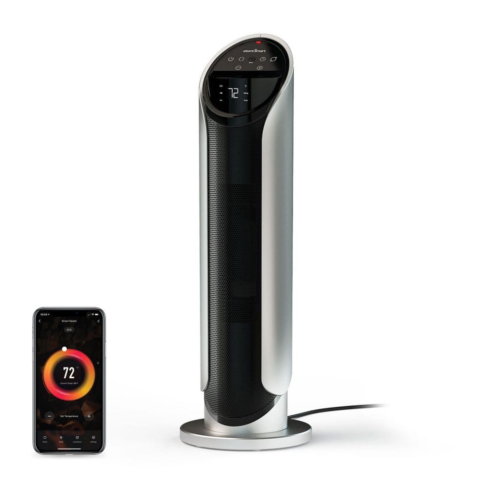 Atomi Smart WiFi Silver Tower Heater - Heaters - ShelHealth