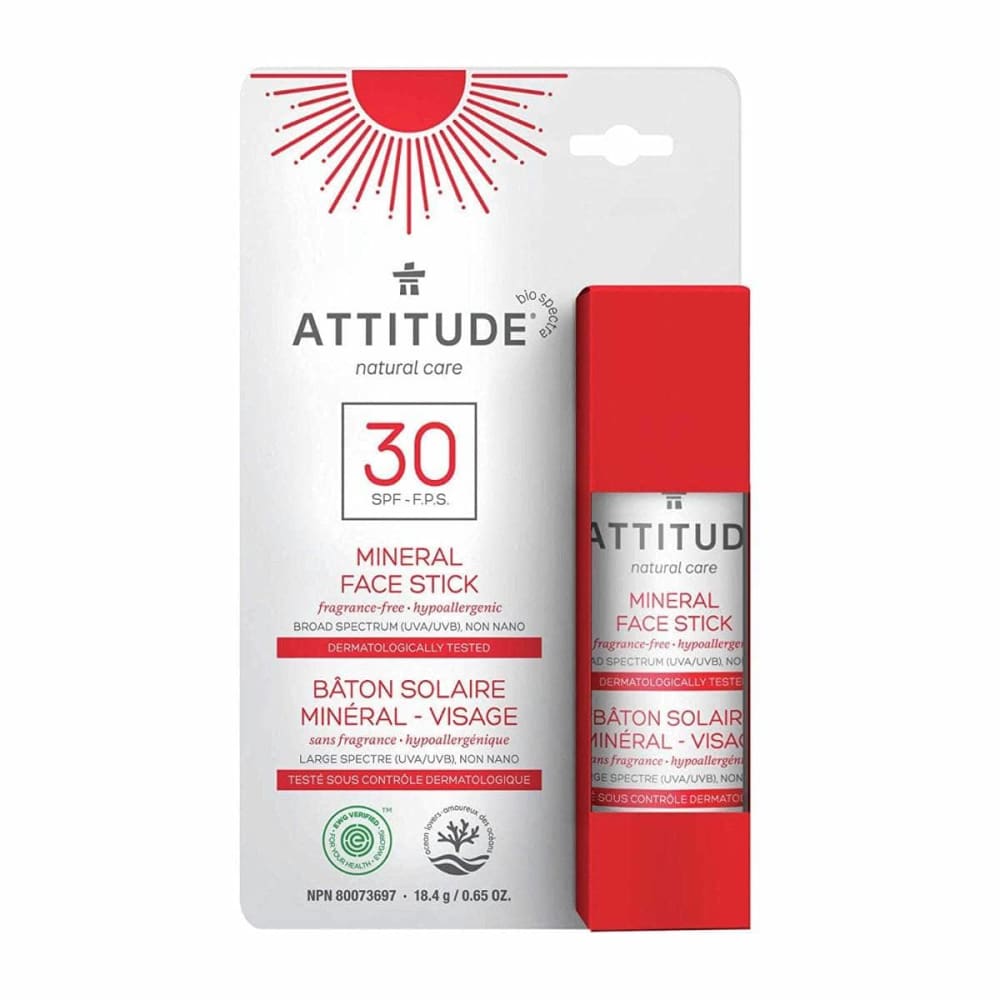 ATTITUDE Beauty & Body Care > Skin Care > Sun Protection & Tanning Lotions ATTITUDE: Fragrance Free Face Stick SPF 30, 18.4 gm