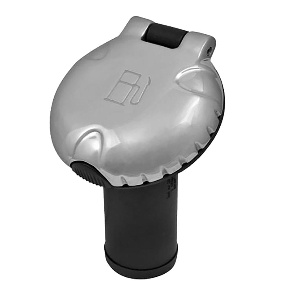 Attwood Deck Fill f/ Carbon Canister System - Angled Body & Scalloped Chrome Cap - Marine Hardware | Deck Fills,Boat Outfitting | Fuel