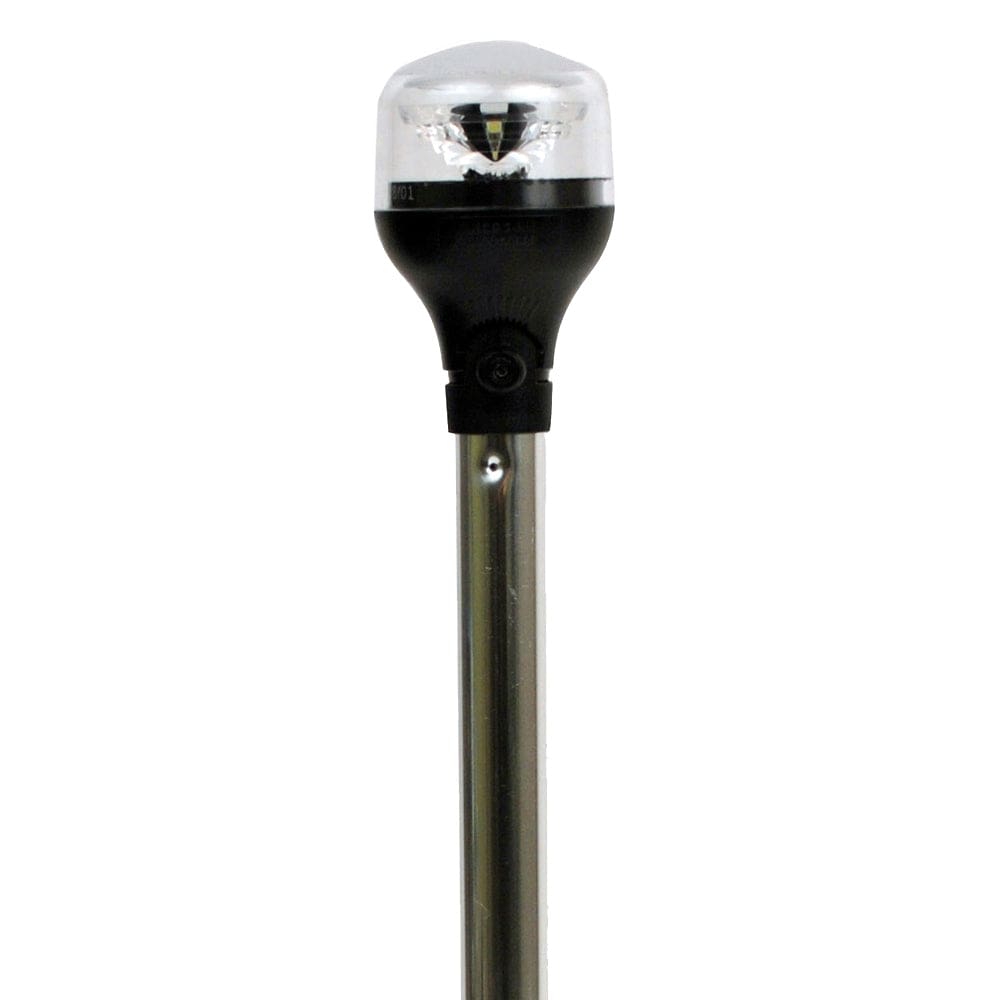 Attwood LightArmor Plug-In All-Around Light - 20 Aluminum Pole - Black Horizontal Composite Base w/ Adapter - Lighting | Navigation Lights -