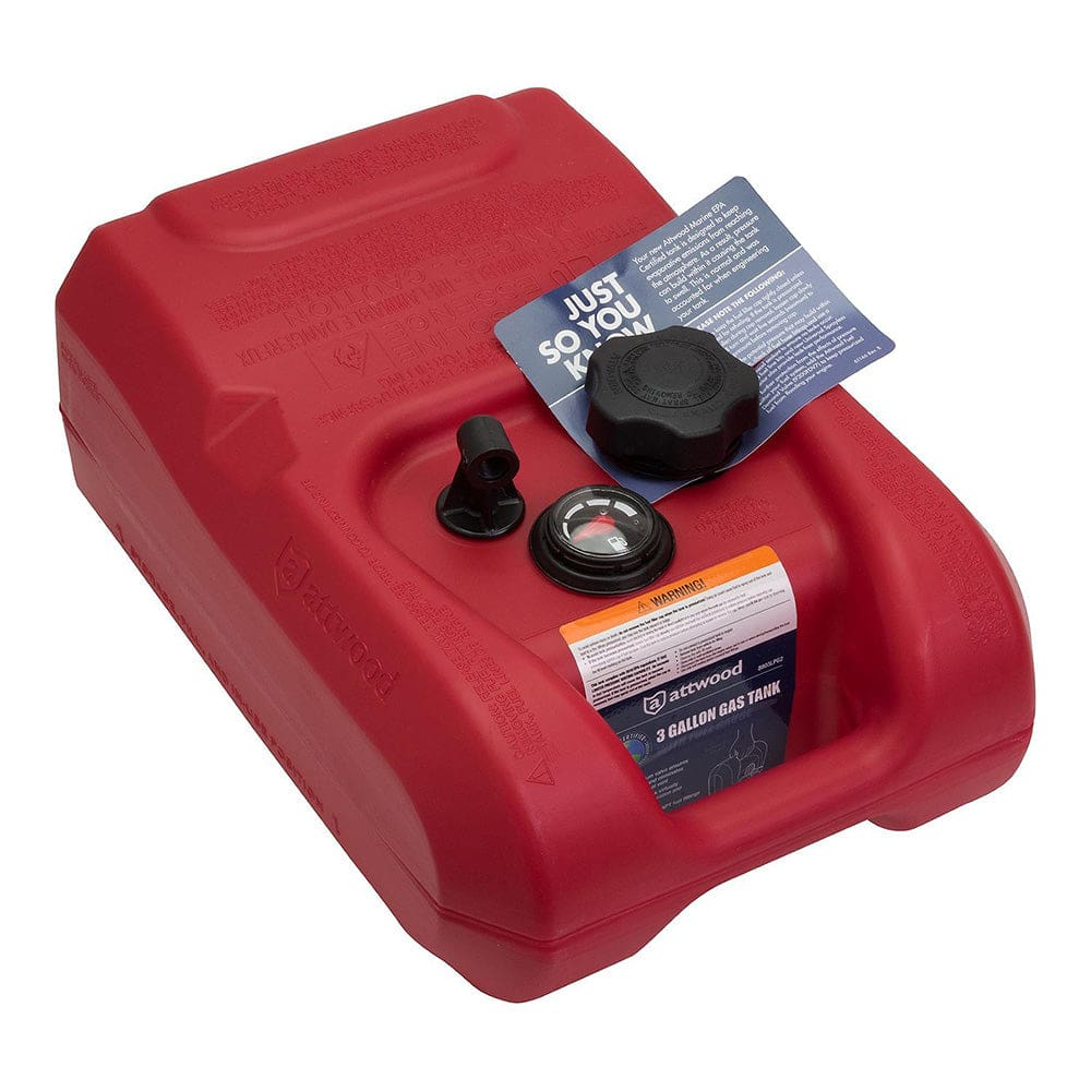 Attwood Portable Fuel Tank - 3 Gallon w/ Gauge - Boat Outfitting | Fuel Systems - Attwood Marine