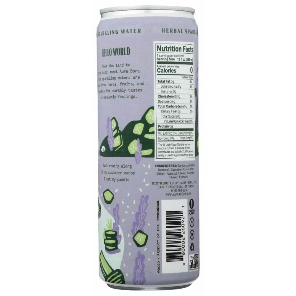 AURA BORA Aura Bora Water Sprkl Lav Cucumber, 12 Fo