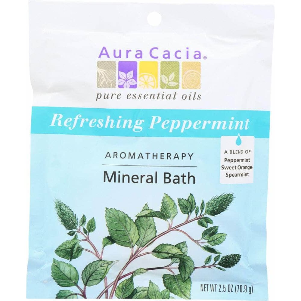 Aura Cacia Aura Cacia  Aromatherapy Mineral Bath Refreshing Peppermint , 2.5 Oz