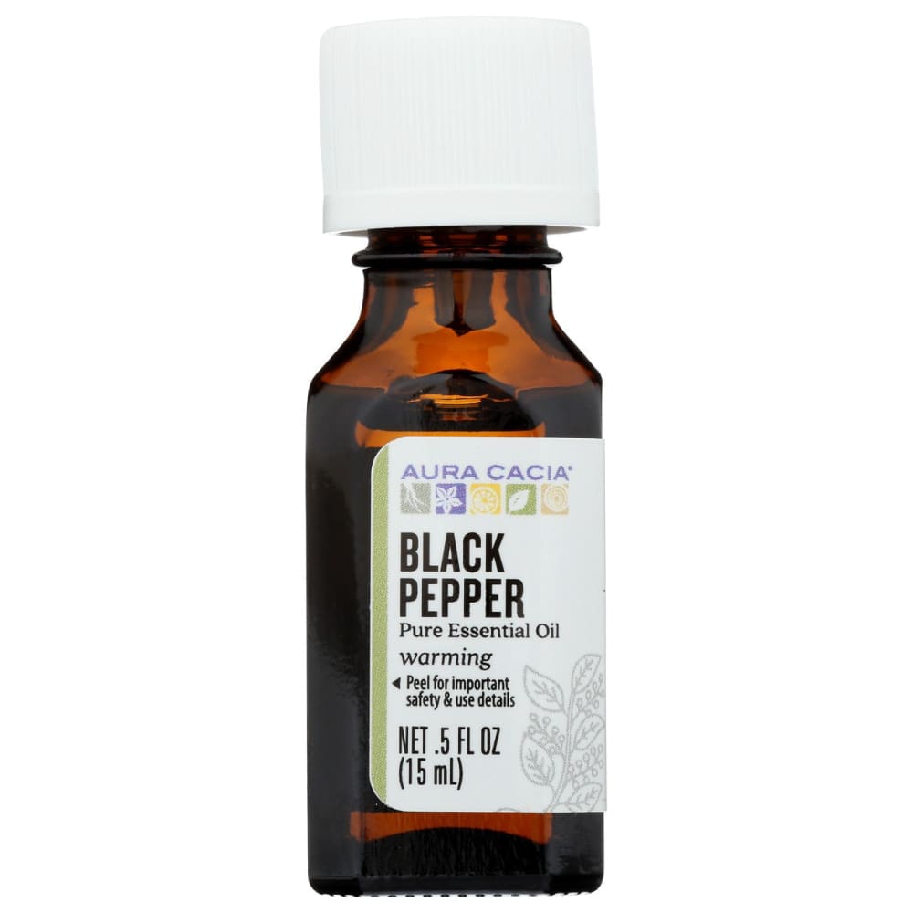 AURA CACIA: Black Pepper Essential Oil 0.5 oz - Beauty & Body Care > Aromatherapy and Body Oils > Essential Oils - AURA CACIA
