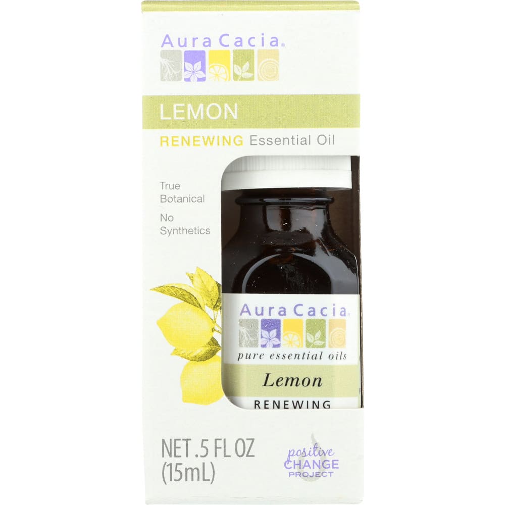 AURA CACIA: Lemon Essential Oil Boxed 0.5 oz (Pack of 5) - Beauty & Body Care > Aromatherapy and Body Oils > Essential Oils - AURA CACIA