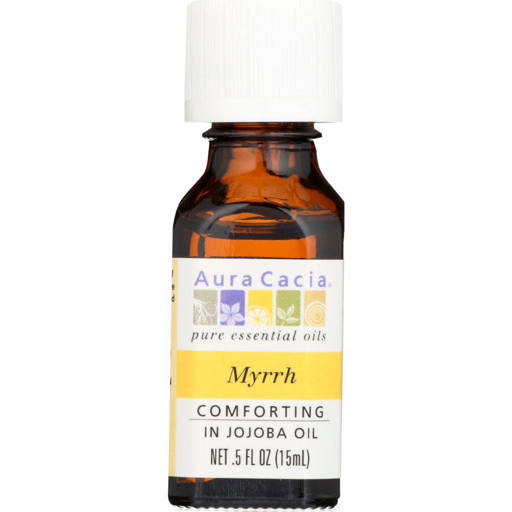 AURA CACIA: Pure Essential Oil Myrrh in Jojoba Oil 0.5 oz (Pack of 3) - Aromatherapy > Essential Oils - AURA CACIA
