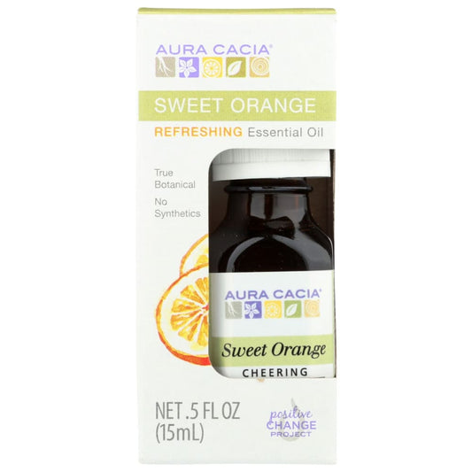 AURA CACIA: Sweet Orange Essential Oil Boxed 0.5 oz (Pack of 5) - Beauty & Body Care > Aromatherapy and Body Oils > Essential Oils - AURA