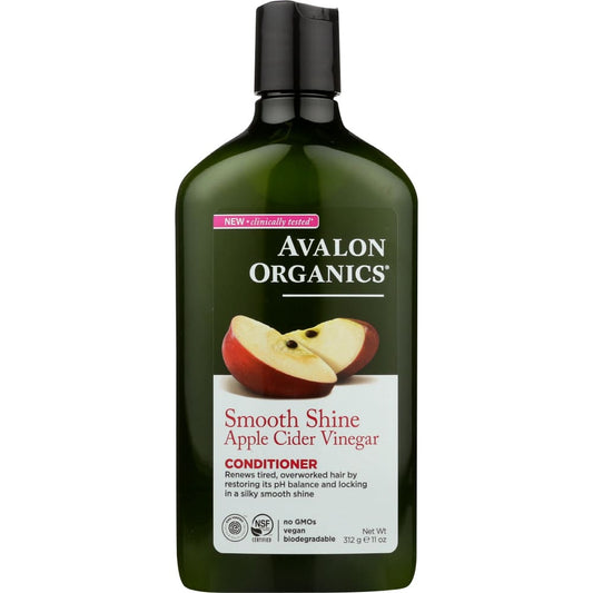 AVALON ORGANICS: Smooth Shine Apple Cider Vinegar Conditioner 11 oz (Pack of 3) - Bath & Body > Hair > Conditioner - AVALON ORGANICS