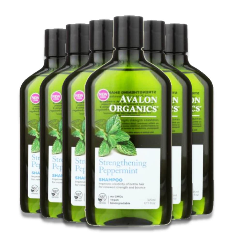 Avalon Organics Strengthening Peppermint Shampoo 11 Fl. oz 6 Pack - Shampoo - Avalon Organics