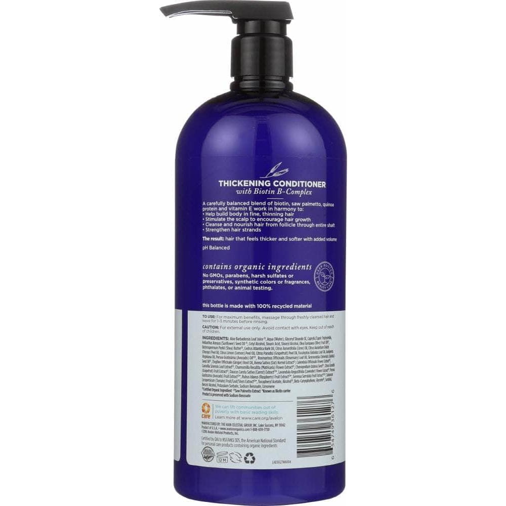 AVALON ORGANICS Avalon Organics Thickening Conditioner Biotin B-Complex Therapy, Paraben Free, 32 Oz
