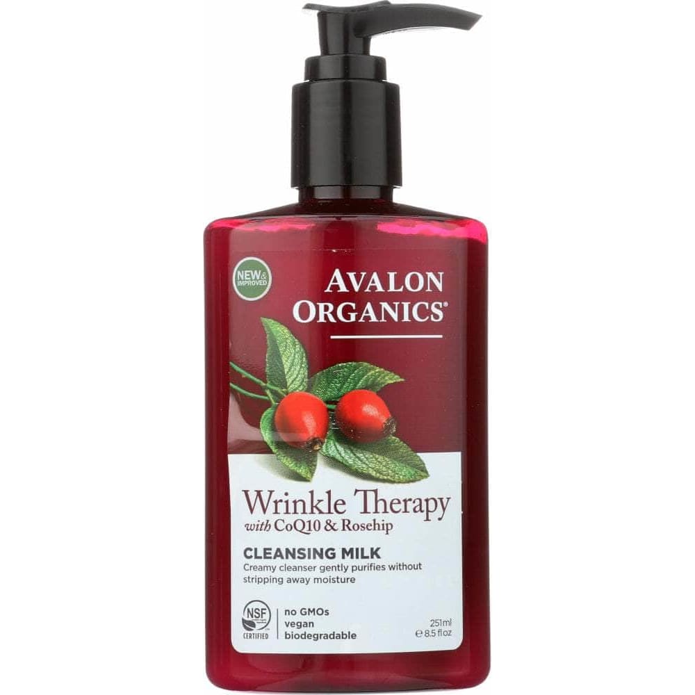 AVALON ORGANICS Avalon Organics Wrinkle Therapy Cleansing Milk With Coq10 & Rosehip, 8.5 Oz