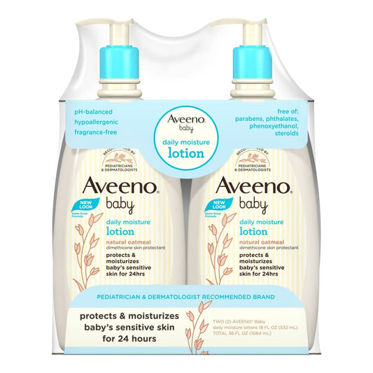 Aveeno Baby Daily Moisture Lotion For Delicate Skin Fragrance Free 2 pk./18 fl. oz - Aveeno