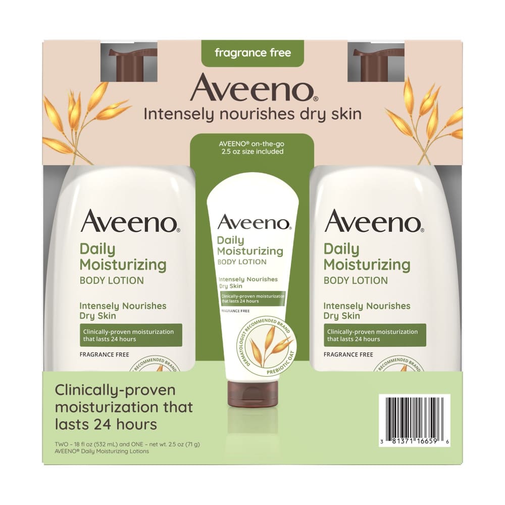 Aveeno Daily Moisturizing Lotion For Dry Skin 2 pk./18 fl. oz. with Bonus 2.5 oz. Bottle - Aveeno