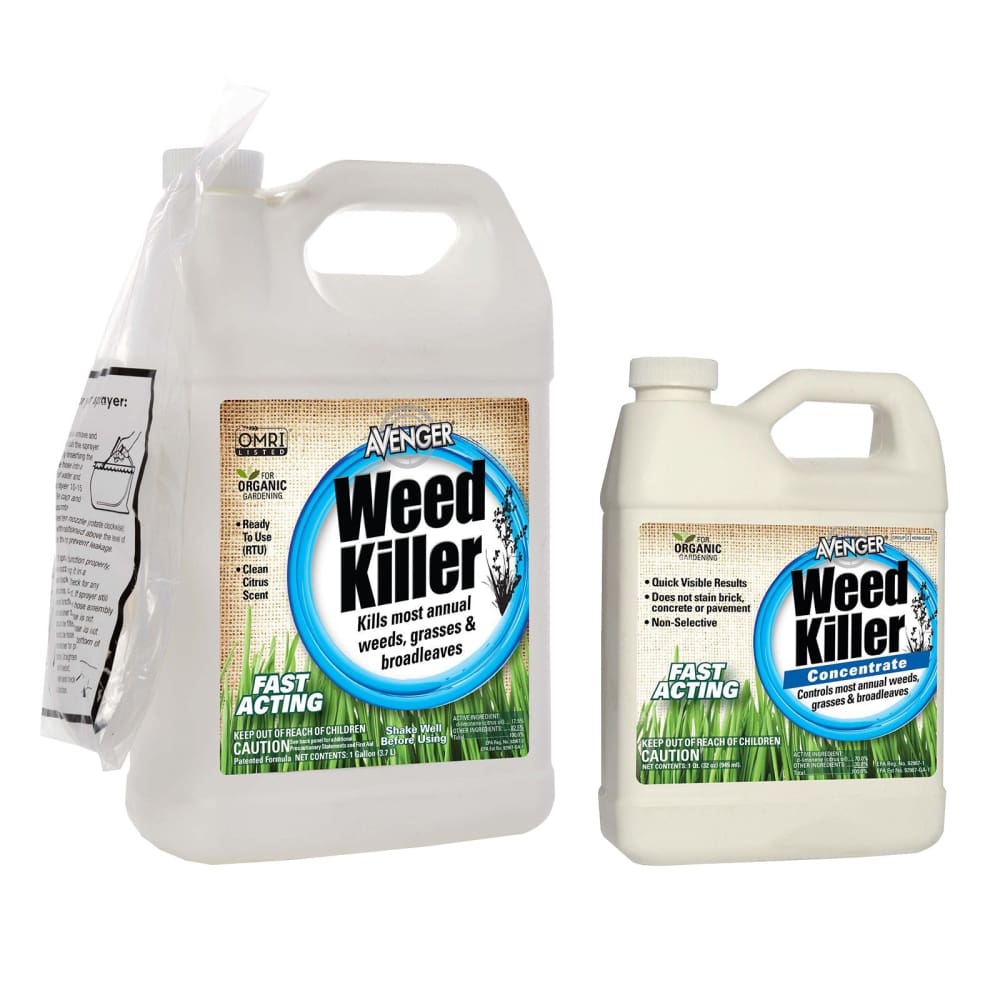 Avenger Natural Weed Killer, 1 Gallon, and Weed Killer Concentrate, 32