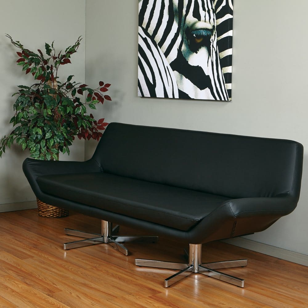 Avenue Six Yield 72 Loveseat - Black Vinyl - Sectional Sofas - Avenue