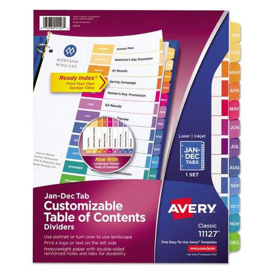 Avery Customizable TOC Ready Index Multicolor Dividers 12-Tab Letter (Pack of 3) - Binders & Sheet Protectors - Avery