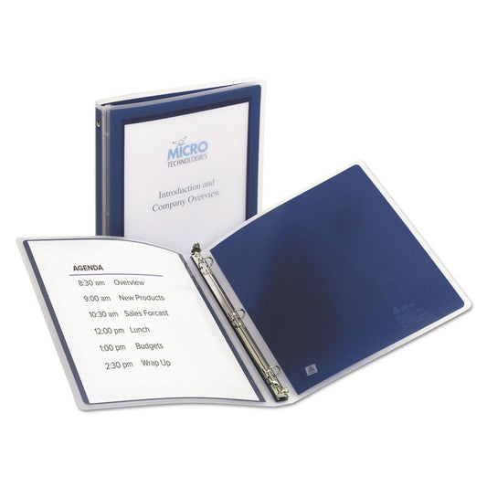 Avery Flexi-View Binder with Round Rings 3 Rings 0.5 Capacity 11 x 8.5 Navy Blue (Pack of 2) - Binders & Sheet Protectors - Avery