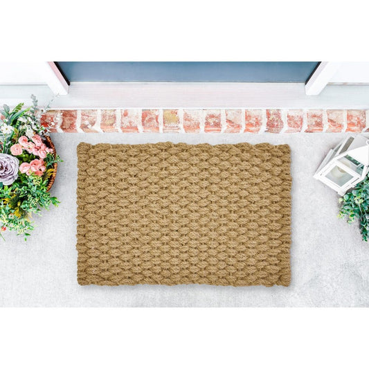 Avery Home Basket Weave Solid Coir Doormat 24 x 36 - Outdoor Decorative Accents - Avery