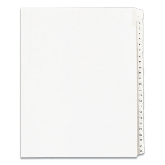 Avery Preprinted Legal Exhibit Side Tab Index Dividers Allstate Style 25-Tab 1 to 25 11 x 8.5 White 1 Set (Pack of 3) - Binders & Sheet