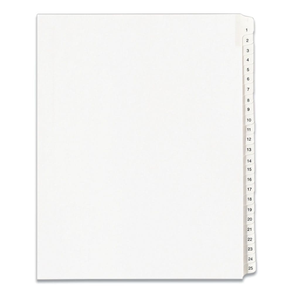 Avery Preprinted Legal Exhibit Side Tab Index Dividers Allstate Style 25-Tab 1 to 25 11 x 8.5 White 1 Set (Pack of 3) - Binders & Sheet