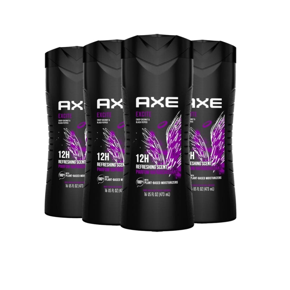 Axe Body Wash Excite - 16 oz Each - 4 Pack - Body Wash - Axe