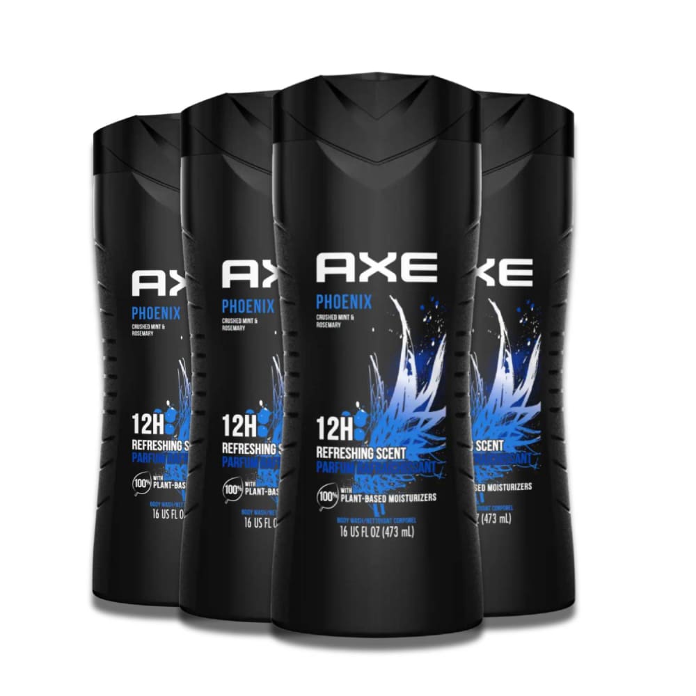 Axe Body Wash Phoenix Crushed Mint & Rosemary Scent 16 fl oz 4 Pack