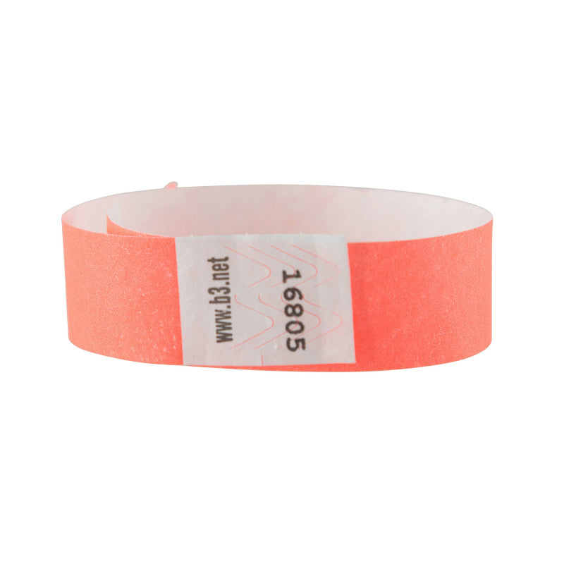 Security Wristbands Orange 100/Pk 3/4In (Pack of 3)