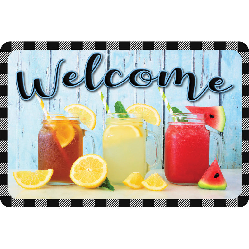Welcome Mat 15.5X23.5In Mason Jars Drinks (Pack of 2)