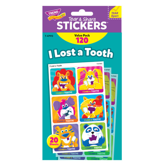 I Lost A Tooth Sticker Tear & Share Value Pack (Pack of 3)