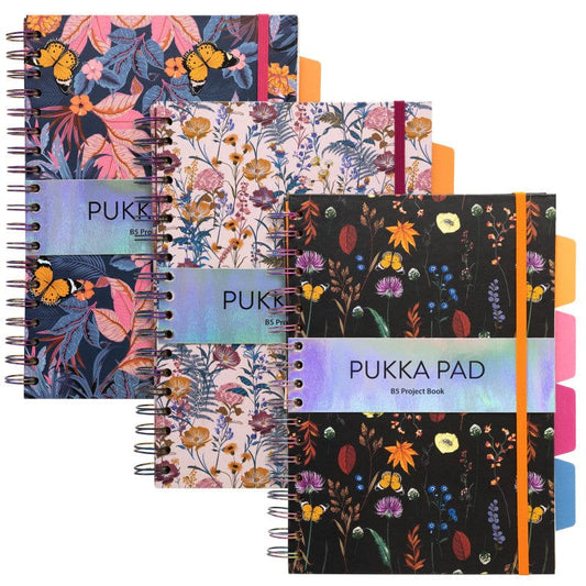 B5 Bloom Project Book Assorted 3Ct - Note Books & Pads - Pukka Pads
