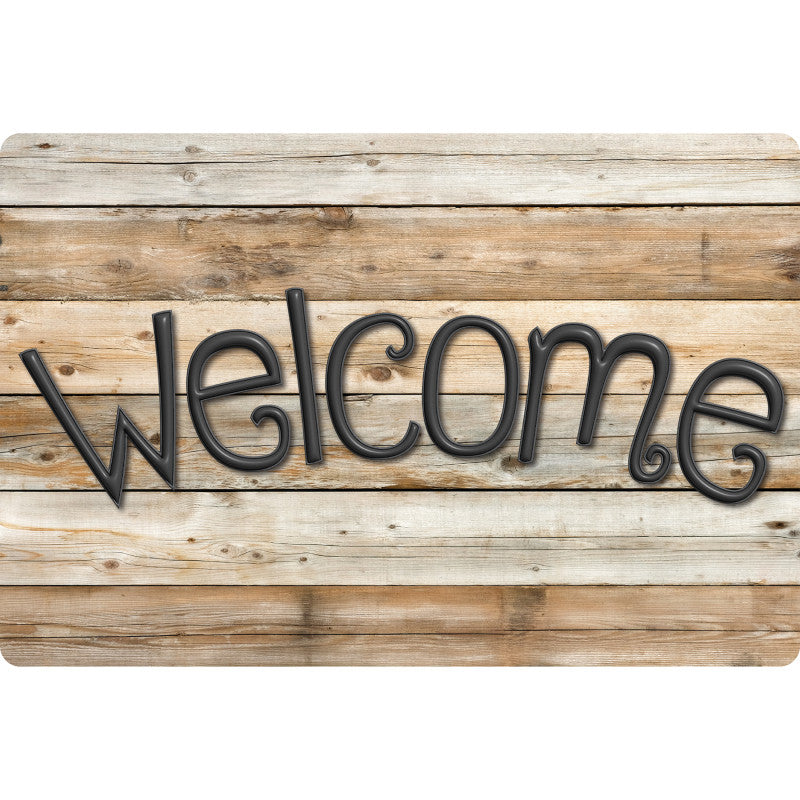 Welcome Mat Natural Wood Plank 15.5 X 23.5In (Pack of 3)