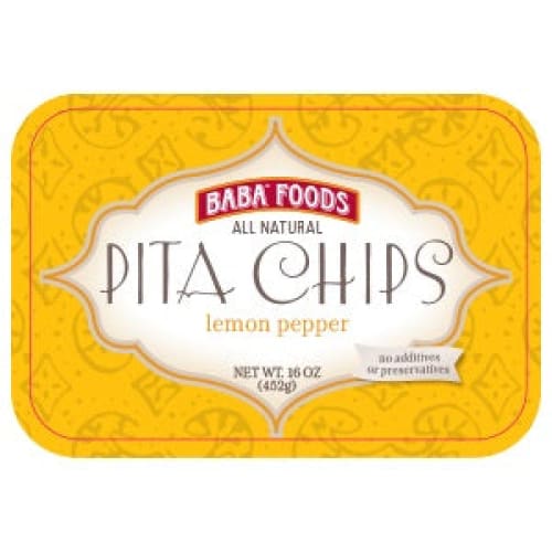 BABA FOODS: Lemon Peppers Pita Chips 16 oz (Pack of 5) - WATER BOTTLES - BABA FOODS