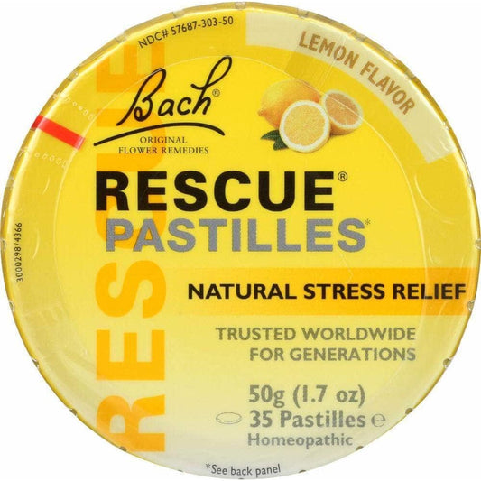 Bach Bach Original Flower Remedies Rescue Pastilles Natural Stress Relief Lemon, 1.7 oz