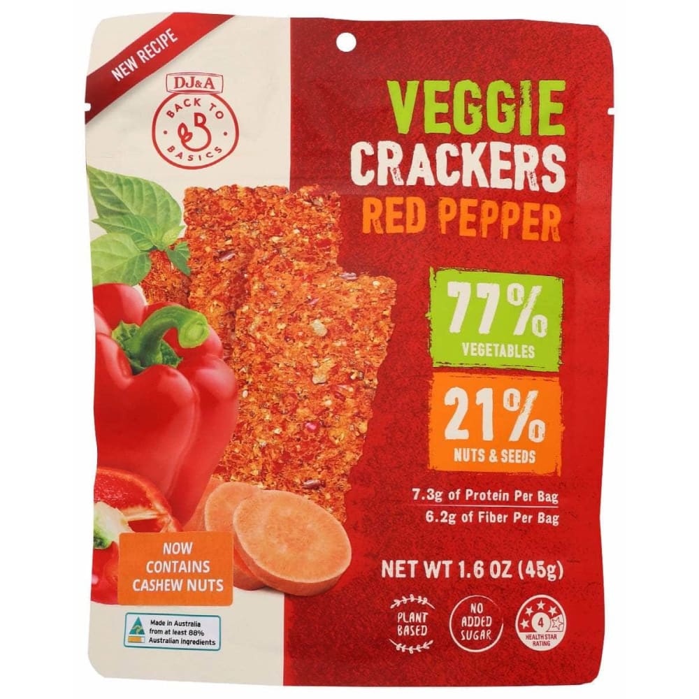 BACK TO BASICS Grocery > Snacks > Crackers > Crackers Snack & Sandwich BACK TO BASICS: Crackers Veggie Red Peppr, 1.59 oz