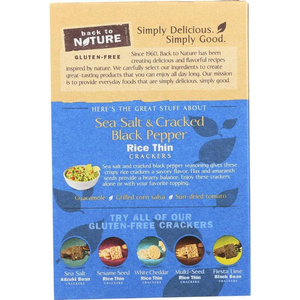 Back To Nature Back To Nature Gluten-Free Sea Salt & Cracked Black Pepper Rice Thin Crackers, 4 oz