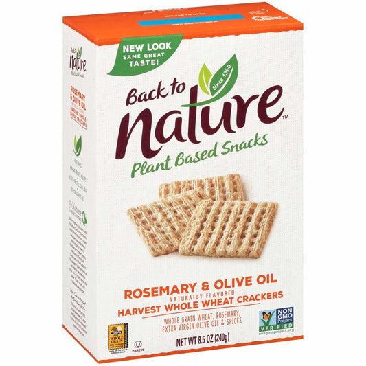 BACK TO NATURE: Rosemary Olive Oil Stoneground Wheat Crackers 8.5 oz (Pack of 5) - Crackers - BACK TO NATURE