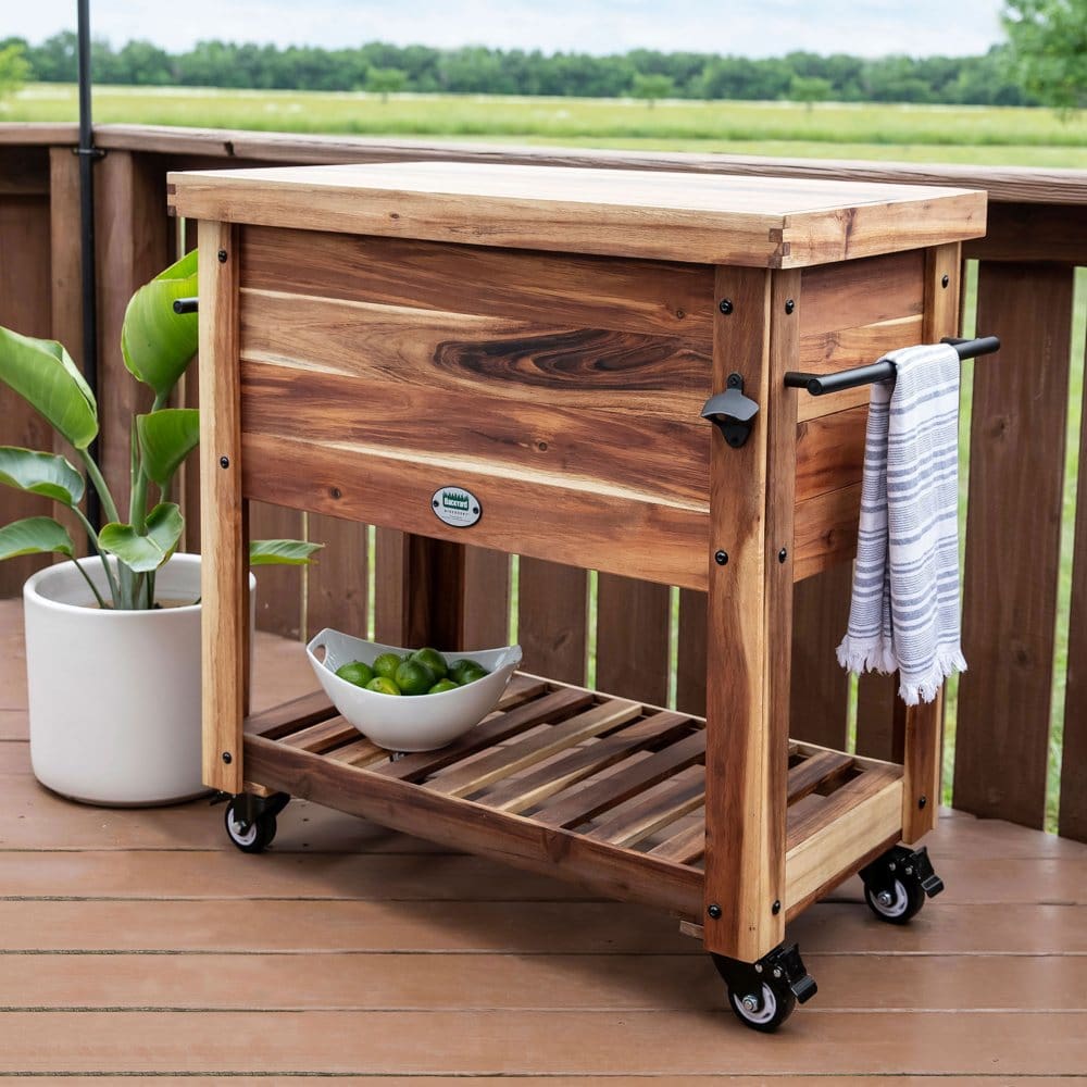 Backyard Discovery 100-Qt. Acacia Patio Cooler with Prep Area - Pergolas - Backyard
