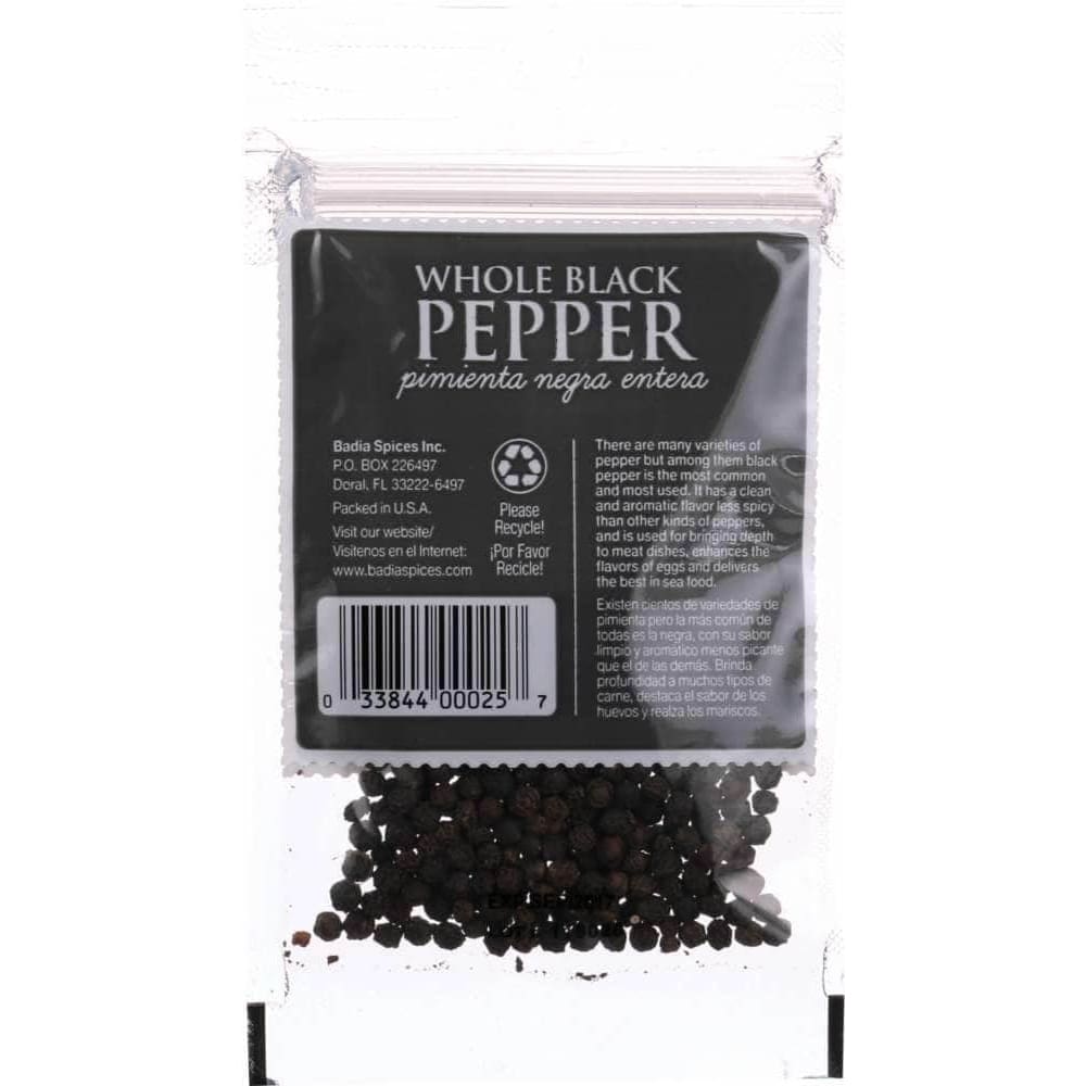 Badia Badia Whole Black Pepper, 0.5 oz