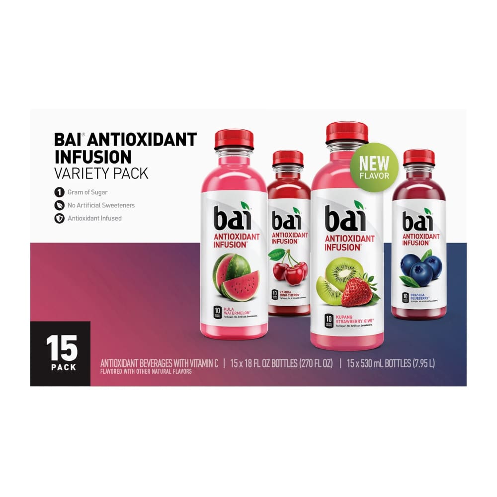 Bai Antioxidant Variety Pack, 15 ct./18 oz. ShelHealth