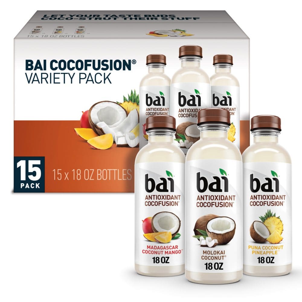 Bai Cocofusions Variety Pack Antioxidant Infused Beverage (18 fl. oz. 15 pk.) - Hydrate with Bai Variety Packs - Bai