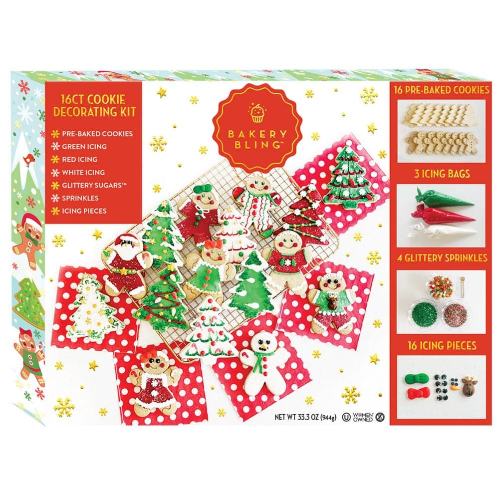 Bakery Bling Christmas 16-ct. Cookie Decorating Kit 37 oz. - Indoor Christmas Decor - Bakery