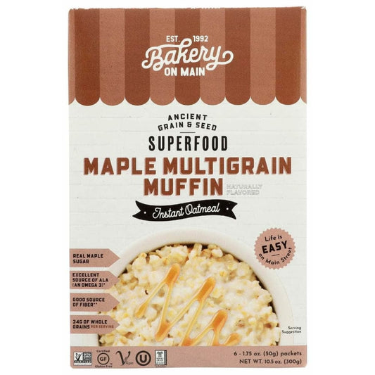 BAKERY ON MAIN BAKERY ON MAIN Oatmeal Inst Gf Mpl Mltgrn Muffin 6Ct, 10.56 oz