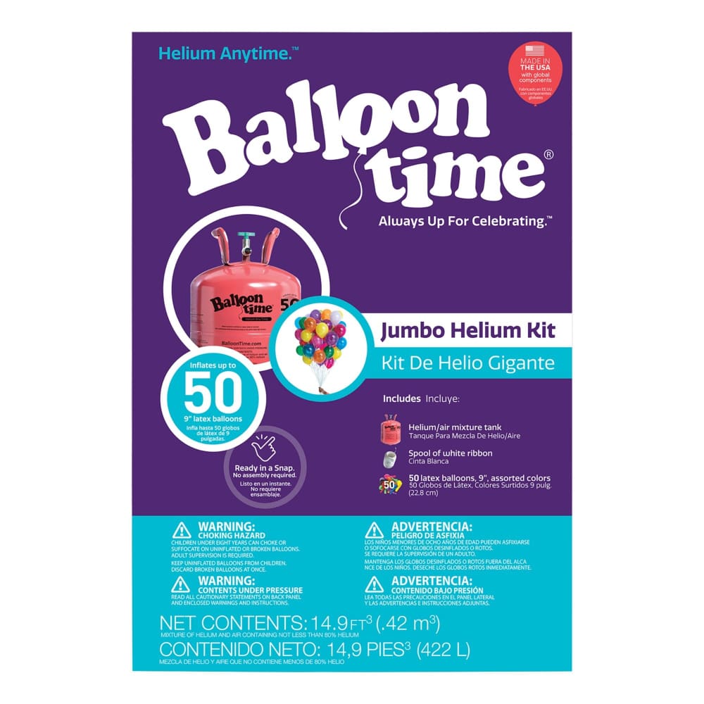 Balloon Time Jumbo Helium Kit - Festive Rouge - Home/Toys/Indoor Play/Arts & Crafts/ - Unbranded