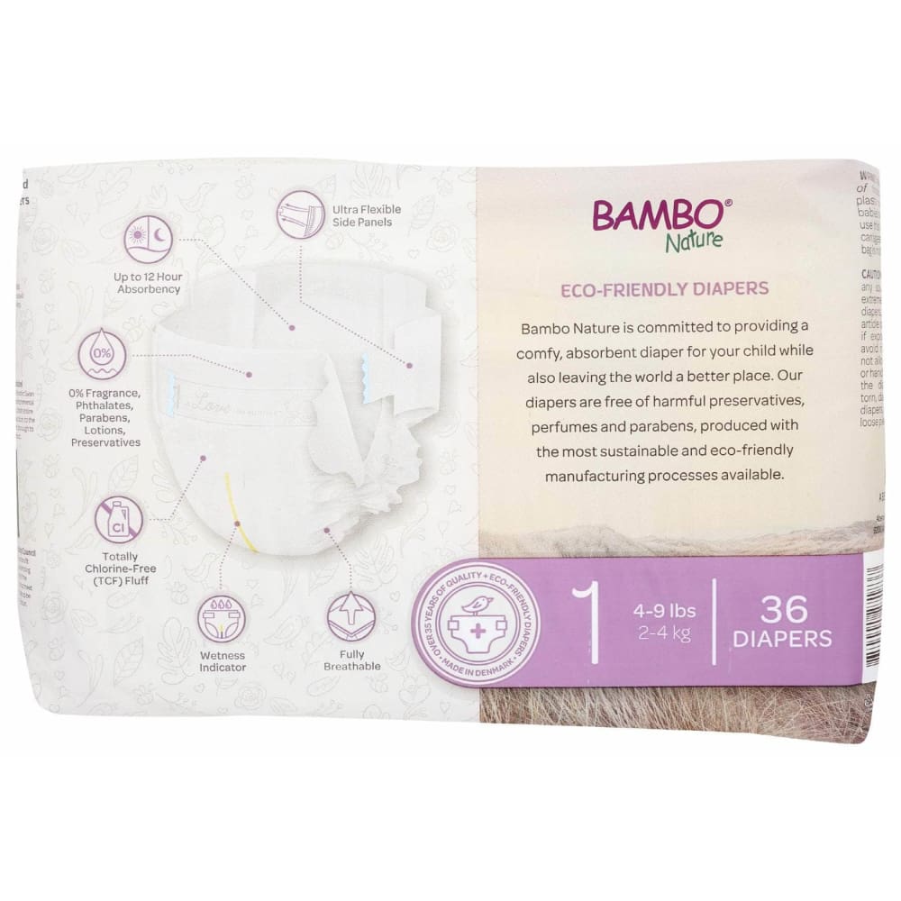 BAMBO NATURE Baby > Baby Diapers & Diaper Care BAMBO NATURE: Diapers Baby Size 1, 36 pk