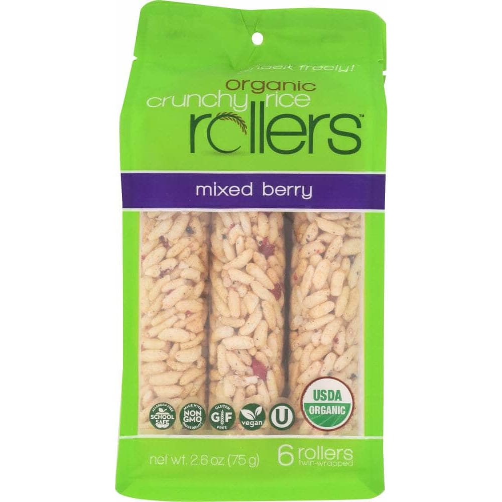 Chef Bobo Brand Inc Bamboo Lane Organic Crunchy Rice Rollers Pouch Mixed Berry, 2.6 oz