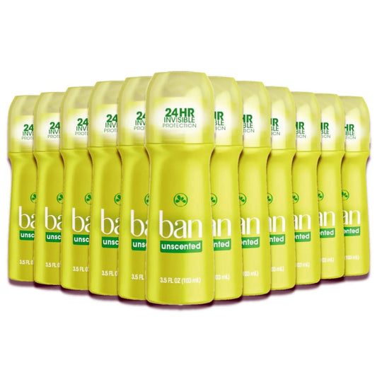 Ban Roll On Antiperspirant Deodorant Unscented 3.5 Oz - 12 Pack - Deodorant & Anti-Perspirant - Ban